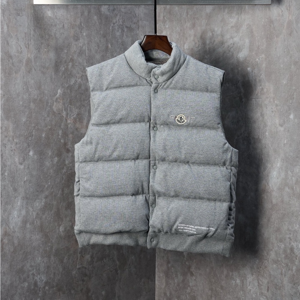 Moncler Light Gray Quilted Down Vest